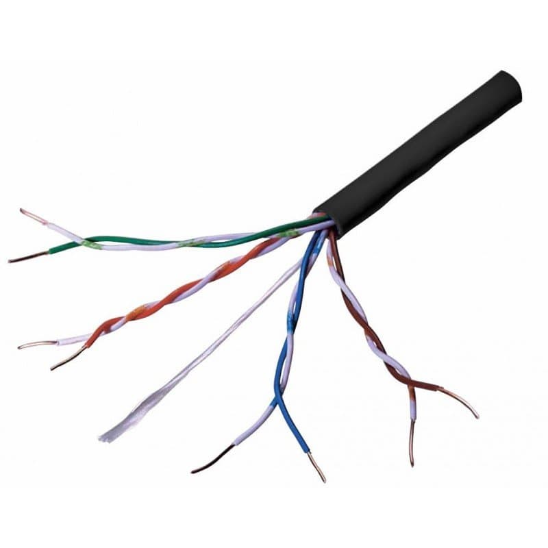 Connectix Cat5e U/UTP Outdoor Network Cable 1m PE 0.5mm Black