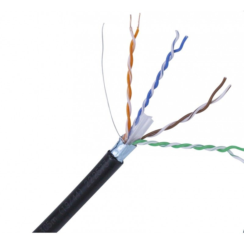 Connectix Cat6 U/UTP Outdoor Network Cable 1m PE Black Solid Copper