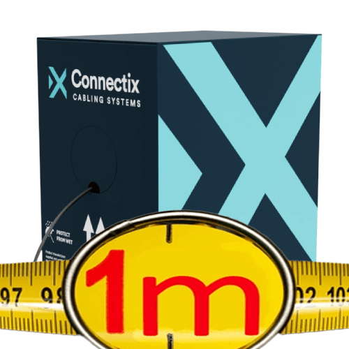 Connectix Cat6 U/UTP Outdoor Network Cable 1m PE Solid Copper Black