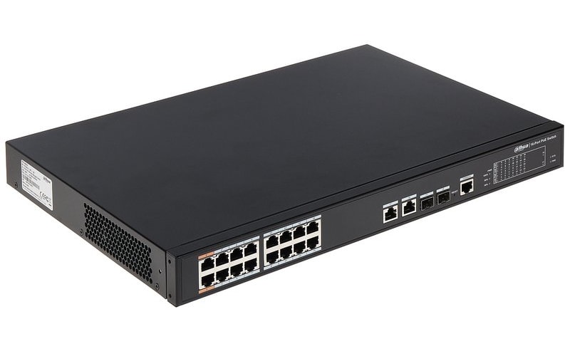 Dahua PFS4218-16ET-240 Desktop , 16-Port Managed 2-Layer PoE Switch, 16 × RJ45 10-100M, 240W - Image 1