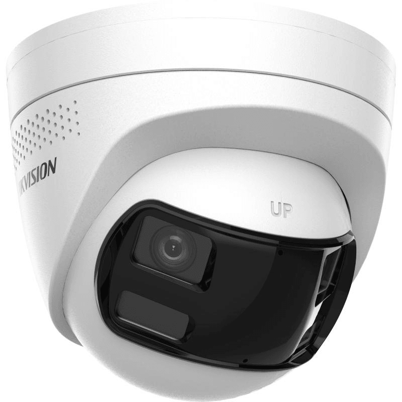 8 MP Dual Lens Stitched Wide Angle Smart Hybrid Light Fixed Turret Network Camera
