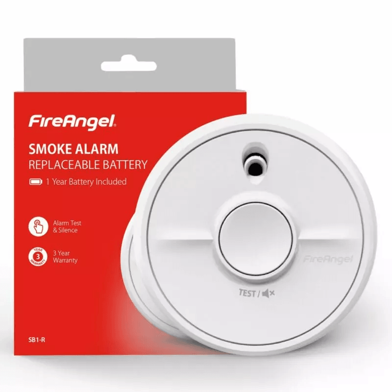 FireAngel SB1-R battery powered smoke alarm front view