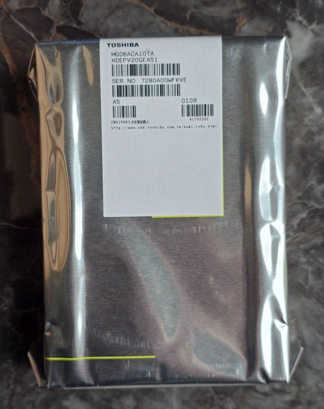 Toshiba MG06ACA10TA 10TB 3.5-inch enterprise SATA hard drive, front view