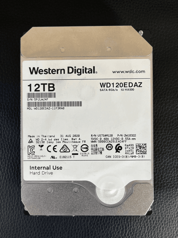 Western Digital WD120EDAZ 12TB 3.5" SATA Internal HDD 5400RPM