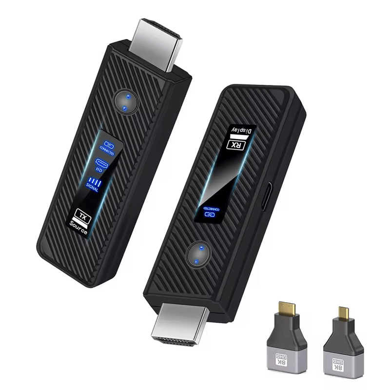 Wireless HDMI transmitter and receiver extender kit with LED indicators