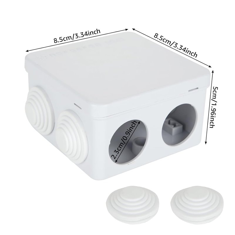 IP55 Waterproof PVC Junction Box 85×85×50mm Grey Enclosure - Image 1