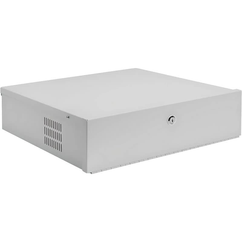 Lockable CCTV DVR Security Lock Box Metal Beige 210×210mm