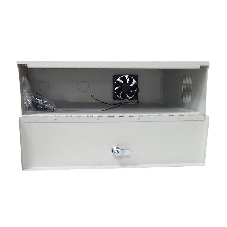 Lockable CCTV DVR Security Lock Box Metal Beige 15×15 Inch - Image 1