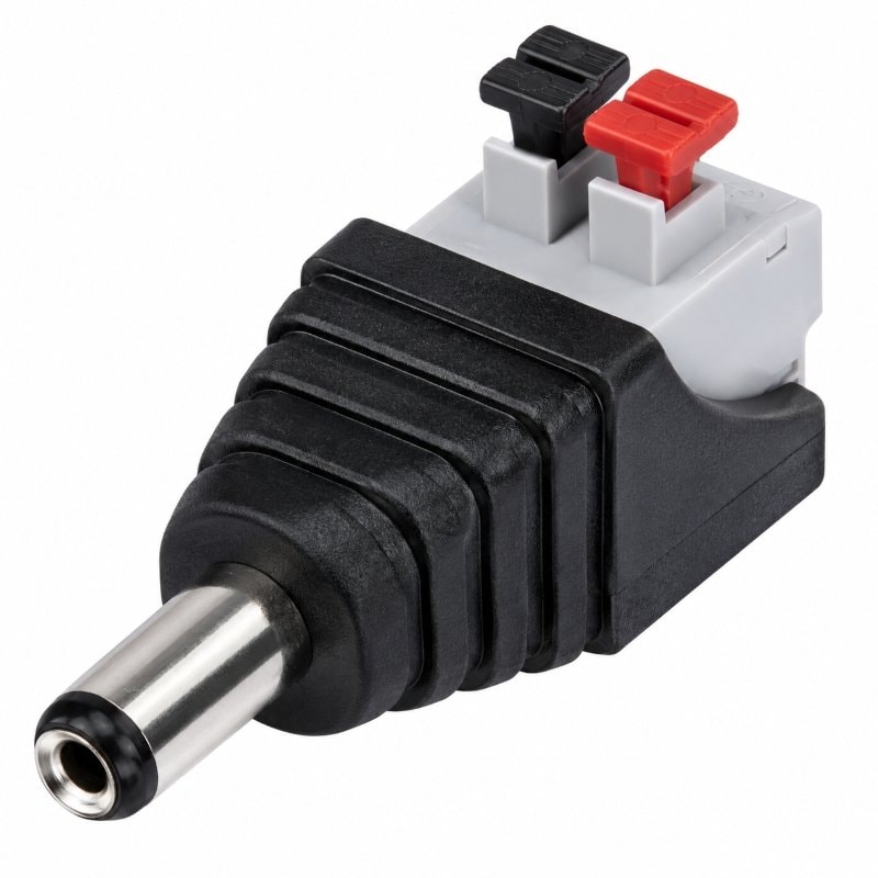DC 2.1mm Male Power Plug Push Terminal Connector CCTV 12V