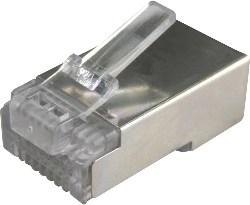 Shielded RJ45 CAT5e Pass Through 8P8C Plug for STP Ethernet Cable