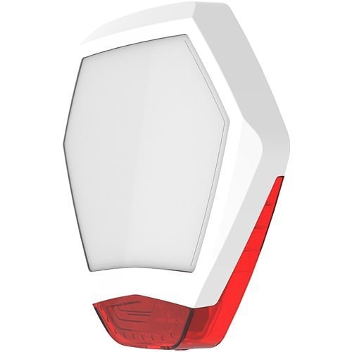 Texecom Odyssey X3 bell box cover in white frame with red lens