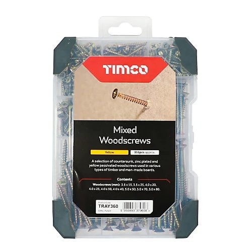 Timco Tray 360 Mixed Woodscrews ZYP 340pcs