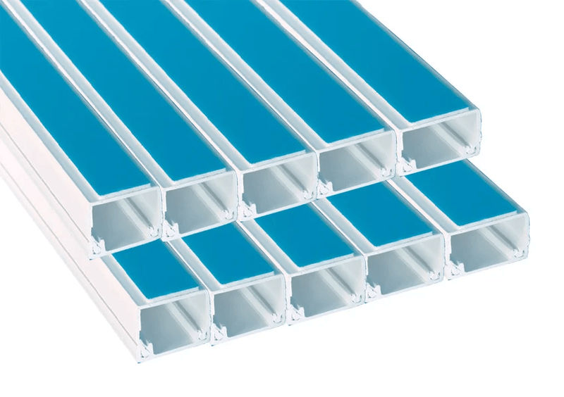 Self-Adhesive Mini Trunking - 16x16mm White PVC Electrical Cable Conduit - Image 1