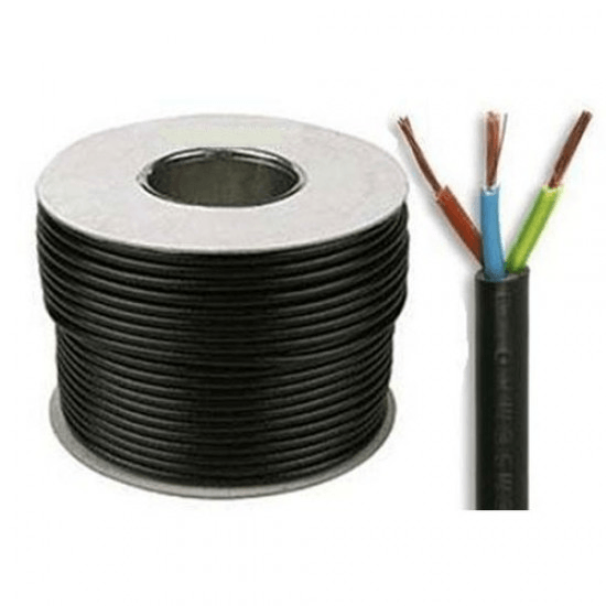 UniStrand 3183Y 2.5mm 3 Core PVC Flexible Cable Black 100m