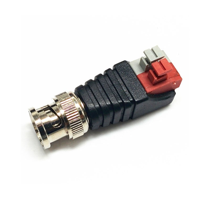 Wire to Male BNC Plug – Red Push - BNC connector male with press-terminal easy-install BNC Connector for cctv camera 75ohm rg59 rg6 BNC connector