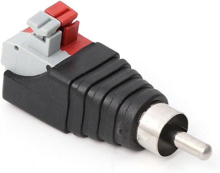 Wire to RCA Male Push Connector Adapter for CCTV and AV