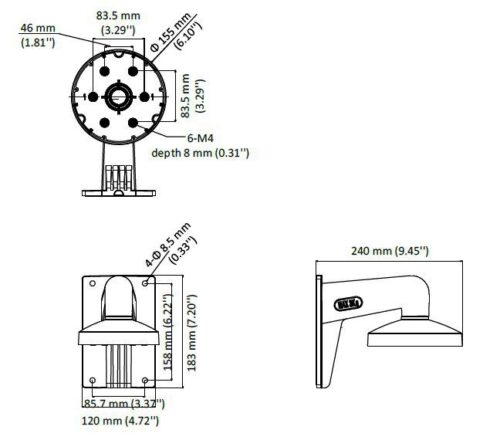 Hikvision - CCTV Camera Mount Bracket (White)