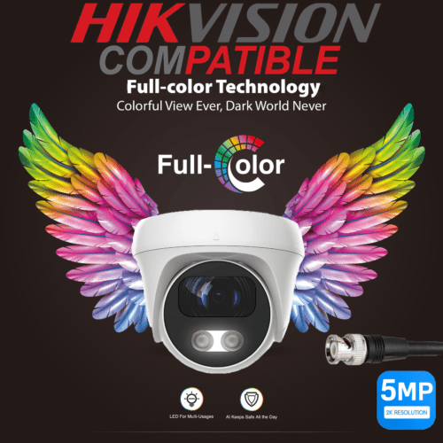 UKVision - 5MP HD ColorVu Warm Light Turret Camera (White)