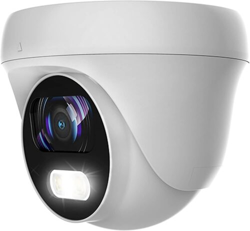 UKVision - 5MP HD ColorVu Warm Light Turret Camera (White)