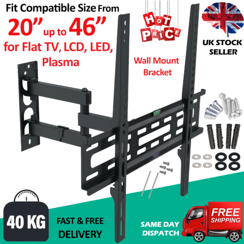 Tilt TV/ Monitor Wall Bracket Mount (20 - 46 Inches/ Max Vesa: 400mm x 400mm)