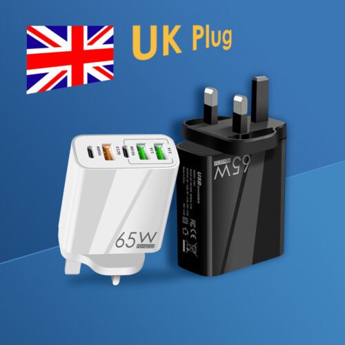 GaN 65W 2-Port USB-C QC 3.0 Fast Charger UK