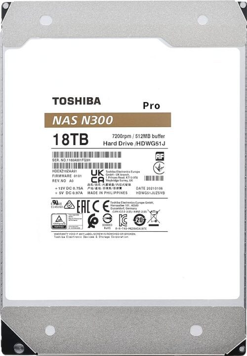Toshiba - N300 PRO 18TB NAS 3.5-Inch Internal Hard Drive