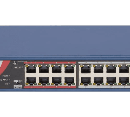 Hikvision - 16 Port Fast Ethernet Unmanaged POE Switch