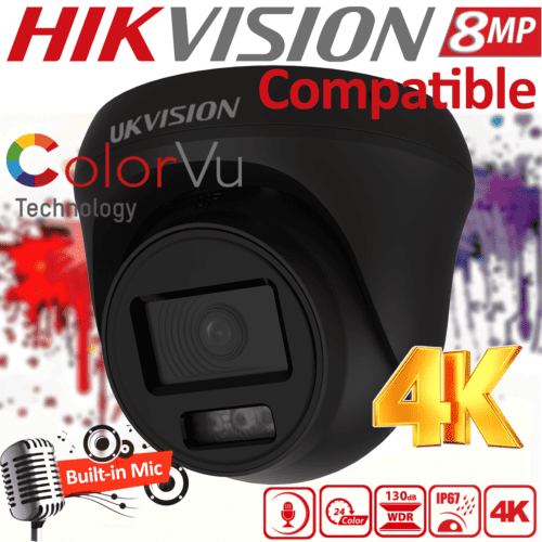 UKVision - 4K ColorVu Audio Fixed Turret Camera