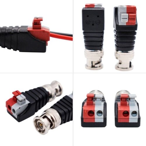 Wire to Male BNC Plug - Red Push